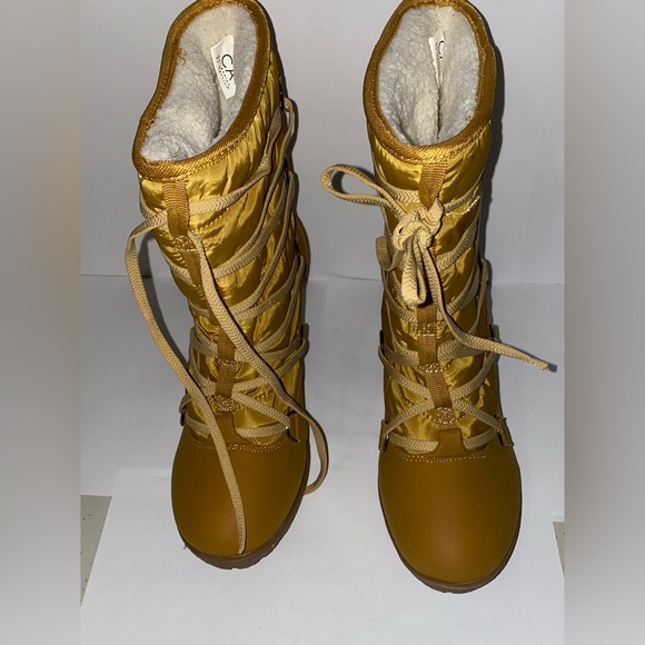 Carrini CA Collection Womens Fashion Faux Shearling Lined Wedge Booties in Brown - Picture 4 of 6